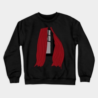 Open Window Red Curtains Crewneck Sweatshirt